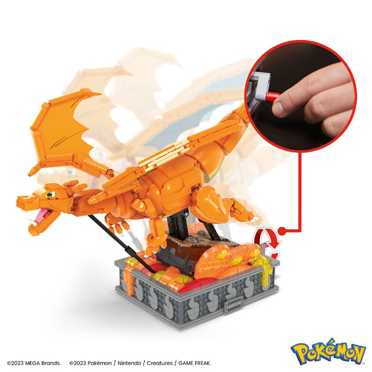 Pokémon Charizard mozgatható építőkészlet (1663 darab) – MEGA construx