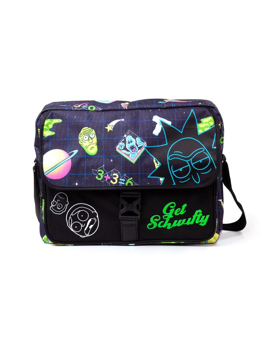 Rick And Morty - Space AOP Flock Print Messengerbag-vel-0