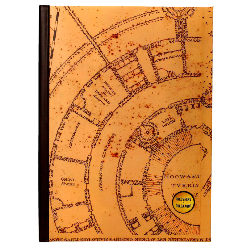 Harry Potter Marauders Map notebook fénnyel-0