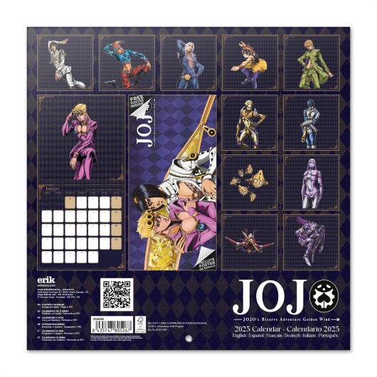 JOJO'S BIZARRE ADVENTURE 2025-ös naptár  - 30X30 cm