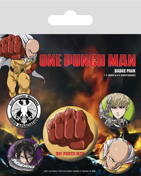 One Punch Man Destructive kitűző 5-ös csomag-0