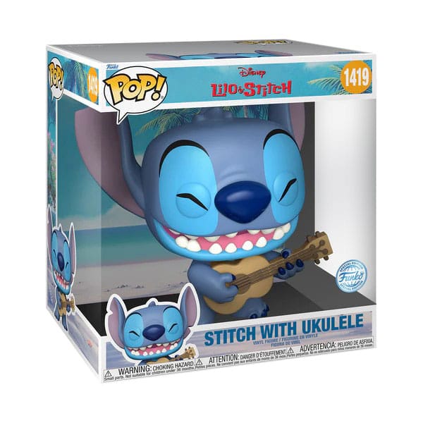 Lilo & Stitch super size Jumbo POP!  Stitch ukulelével 25 cm