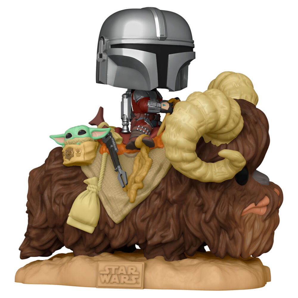 POP figura Star Wars The Mandalorian Mando Banthán gyermekkel a táskában-1