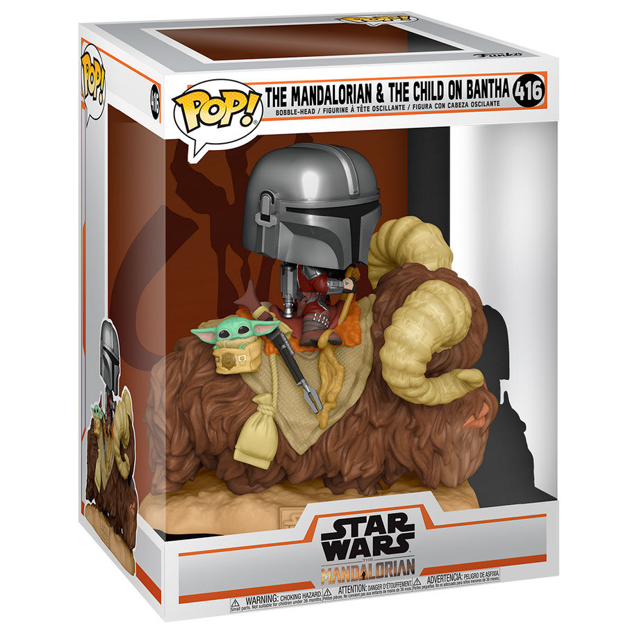 POP figura Star Wars The Mandalorian Mando Banthán gyermekkel a táskában-2