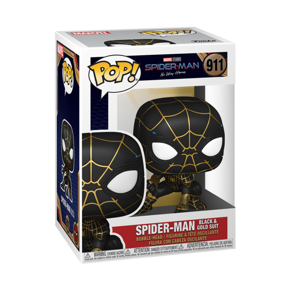 POP figura Marvel Spiderman No Way Home Spiderman fekete-arany öltöny-2
