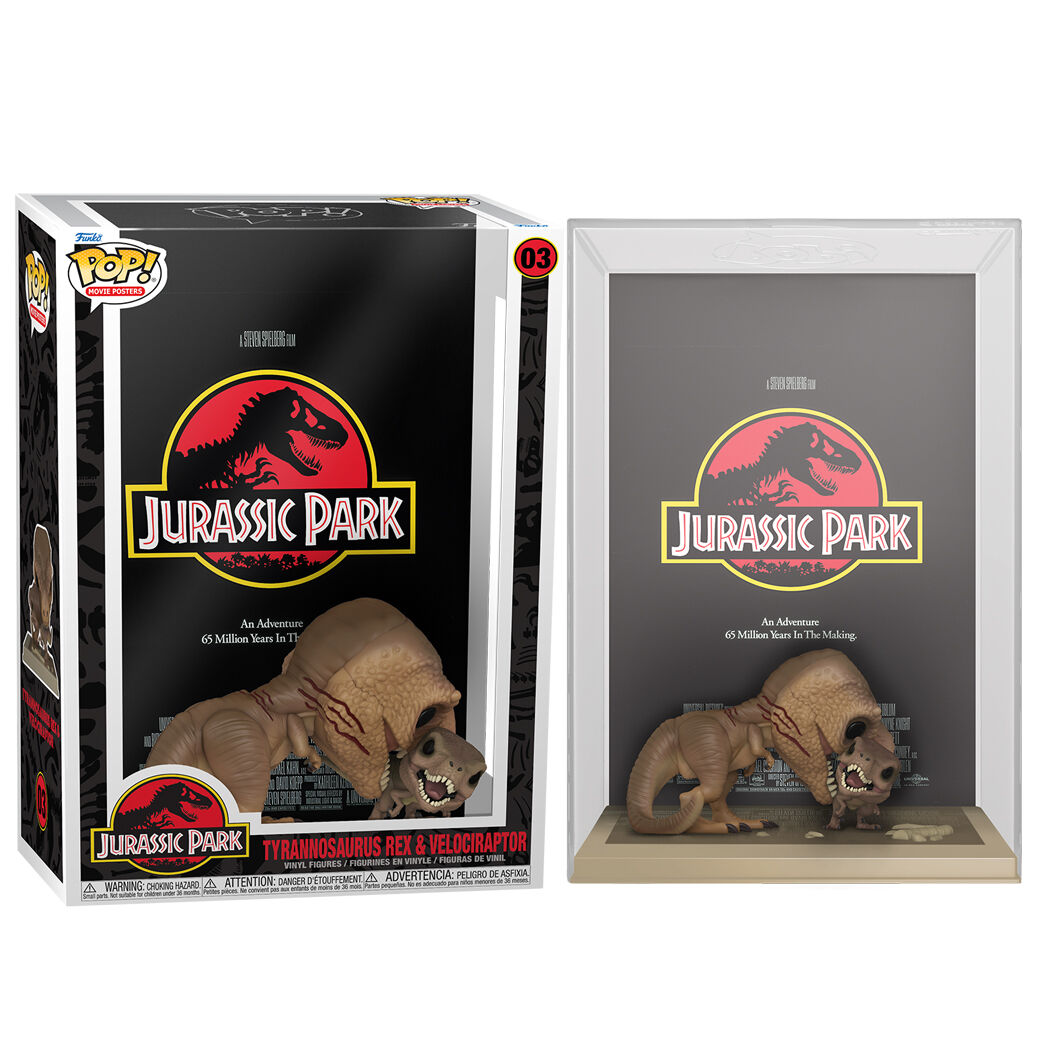 POP figura Filmplakát Jurassic Park Tyrannosaurus Rex és Velociraptor-1