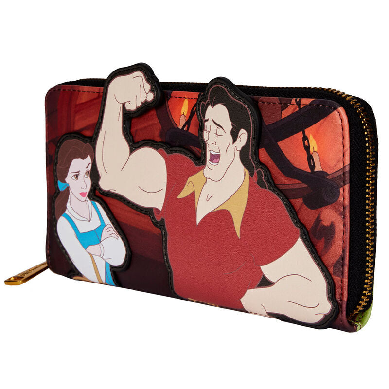 Loungefly Disney Beauty and the Beast Villains Gaston Scene pénztárca-0