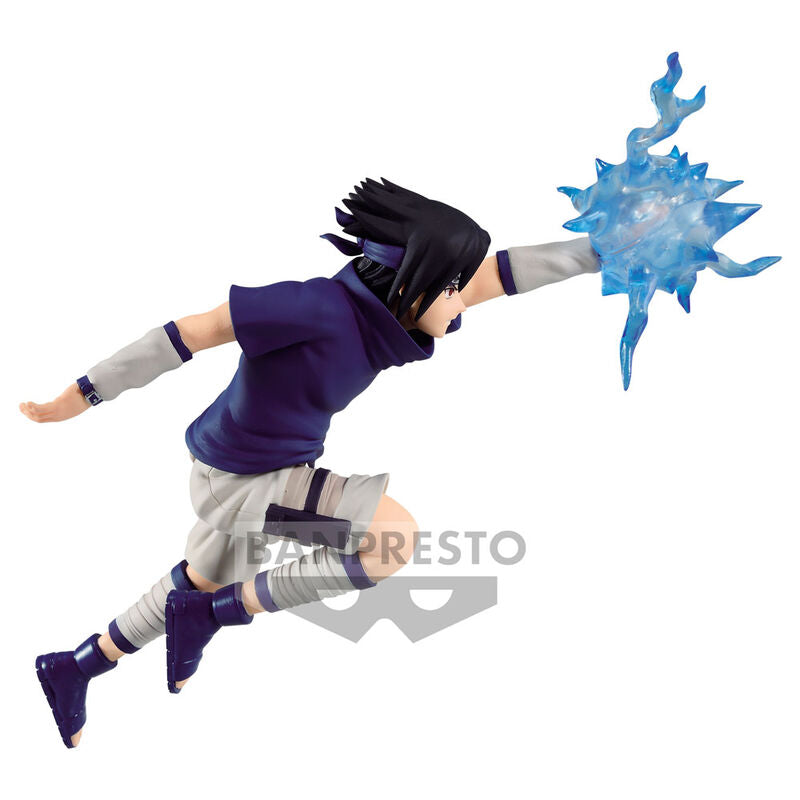 A tizenkét centiméter magas Naruto Effectreme Uchiha Sasuke figura részletesen kidolgozott modell, ami becses darabja lehet egy rajongó gyűjteményének.