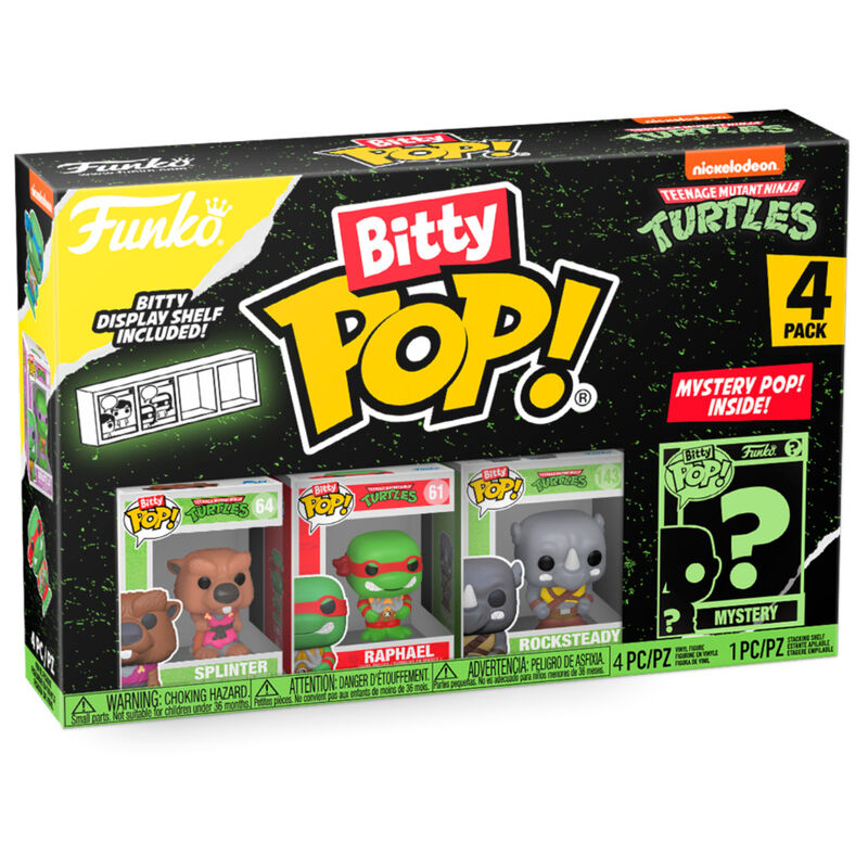 Blister 4 figurás Bitty POP Teenage Mutant Ninja Turtles Splinter-0