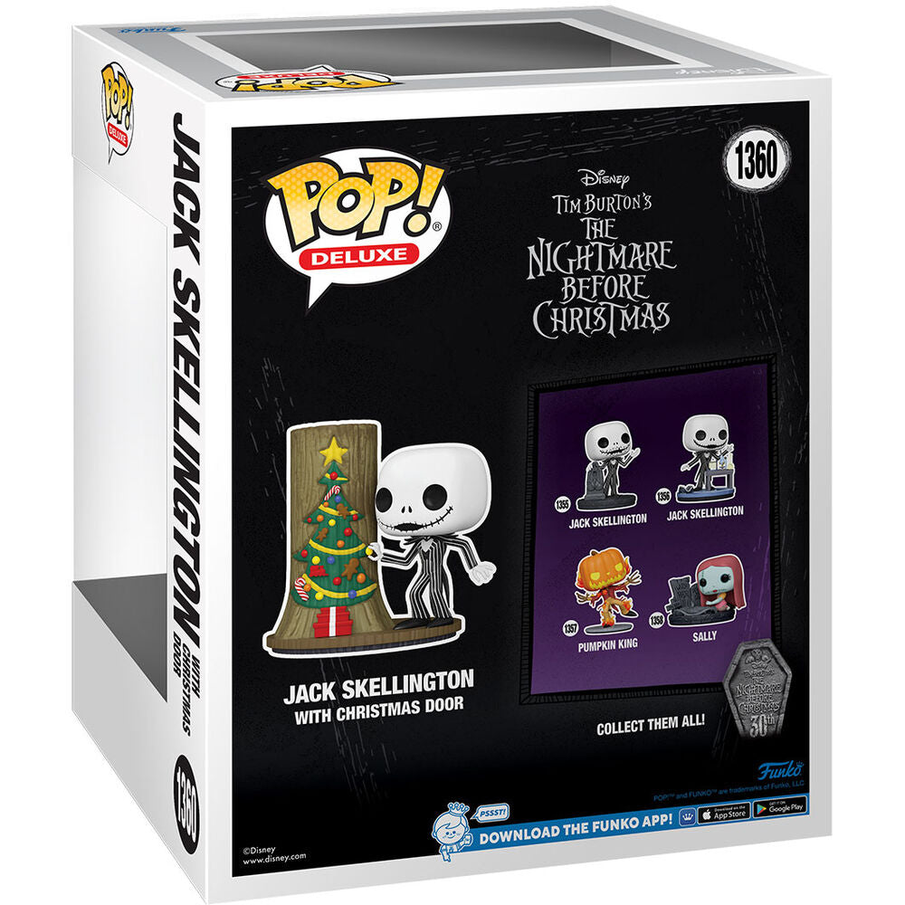 POP Deluxe Disney figura Rémálom karácsony előtt 30. évfordulója Jack Skellington karácsonyi ajtóval-2